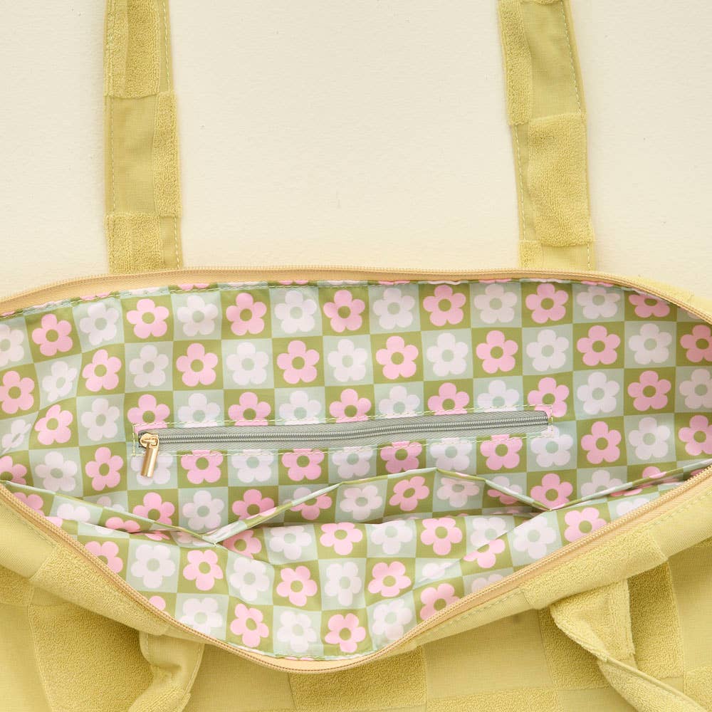 Green Check Tote Bag