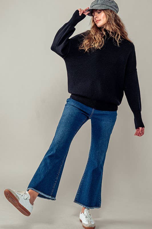 Valley Ribbed Knit Mock Neck Sweater