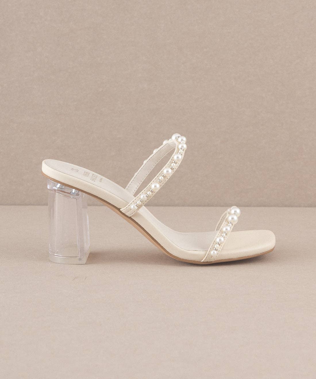 The Mae Beige | Strappy Pearl Heel