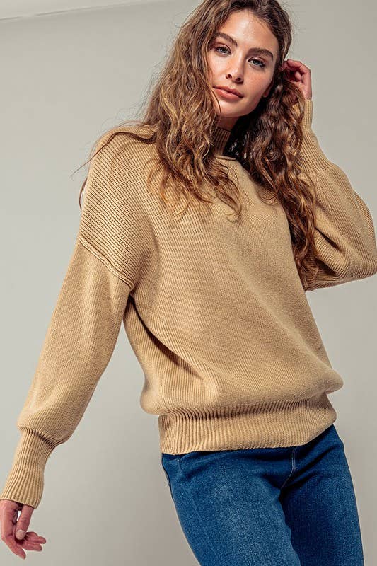 Valley Ribbed Knit Mock Neck Sweater