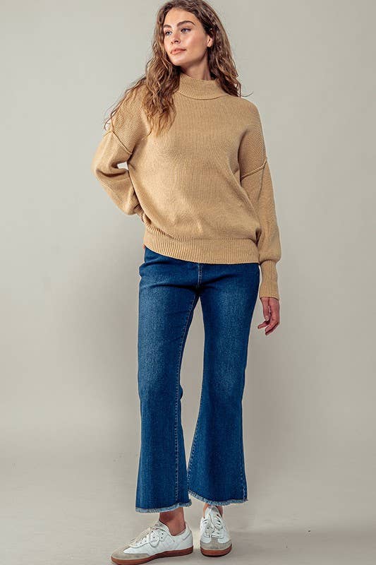Valley Ribbed Knit Mock Neck Sweater