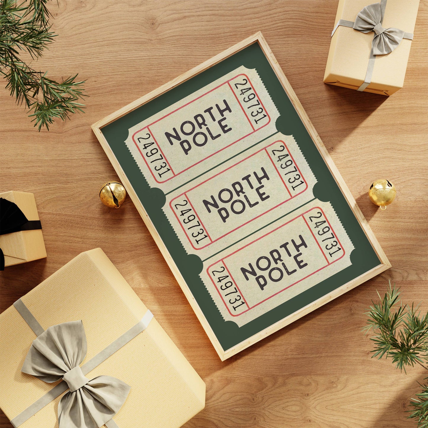 North Pole Ticket Art