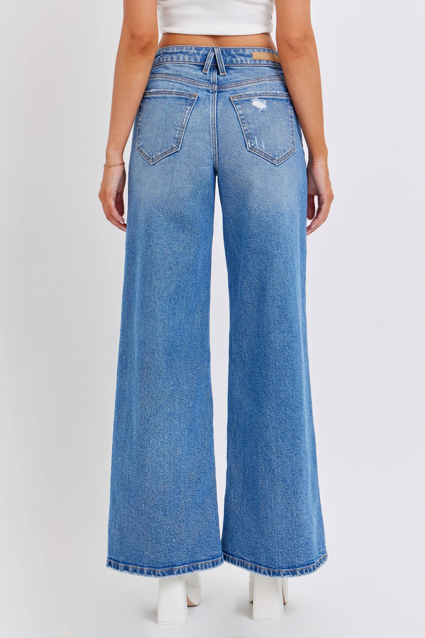 High Rise Wide Leg Denim Jean