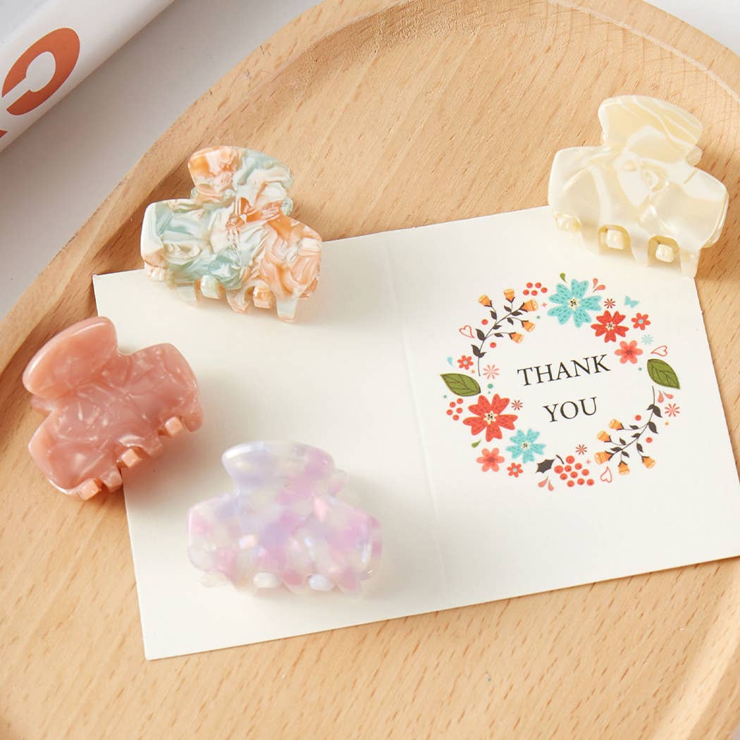 Marble Texture Assorted Mini Claw Hair Clip Set