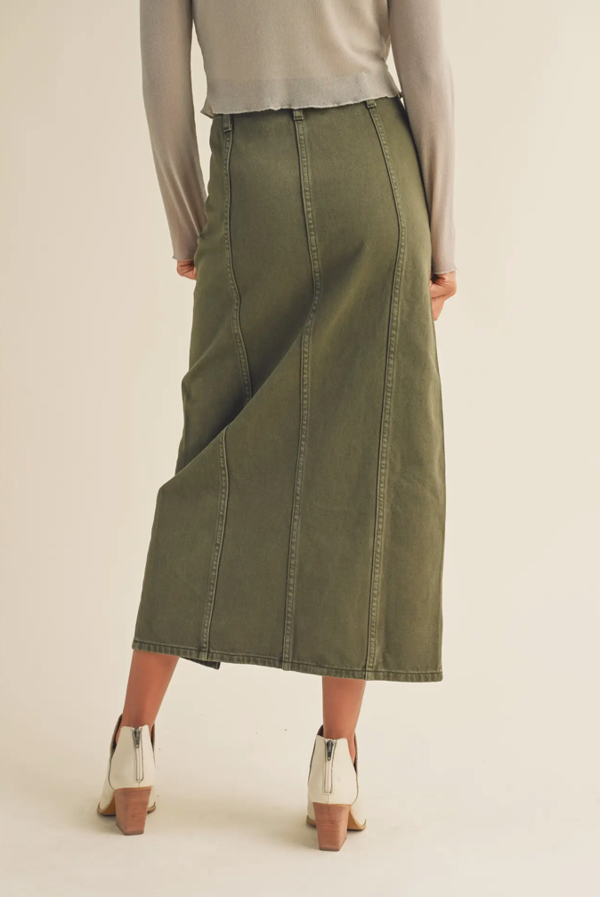 Cotton Slit Maxi Skirt