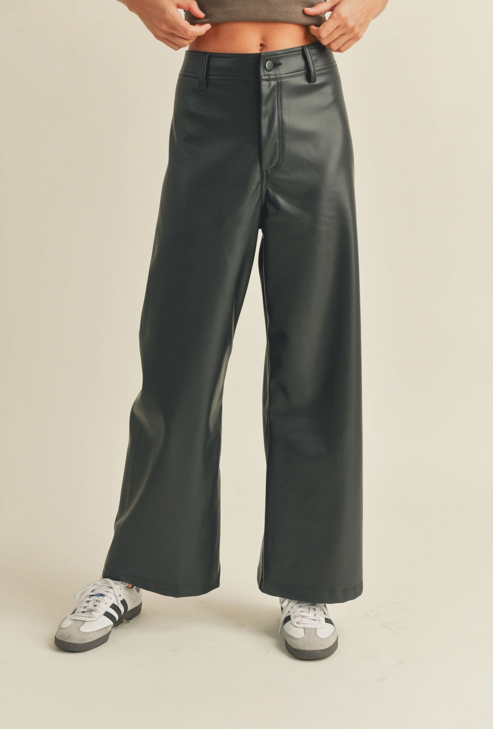 Wide & Straight Leather Pants