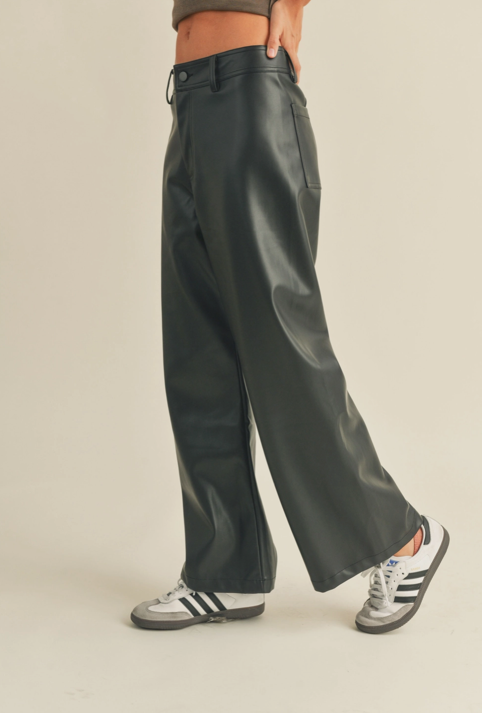 Wide & Straight Leather Pants