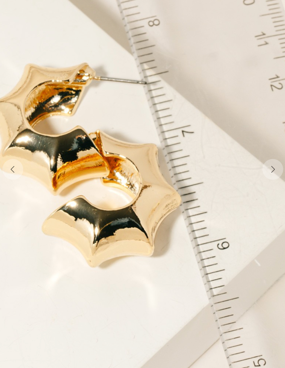 Ridged Metallic Hoop Earrings