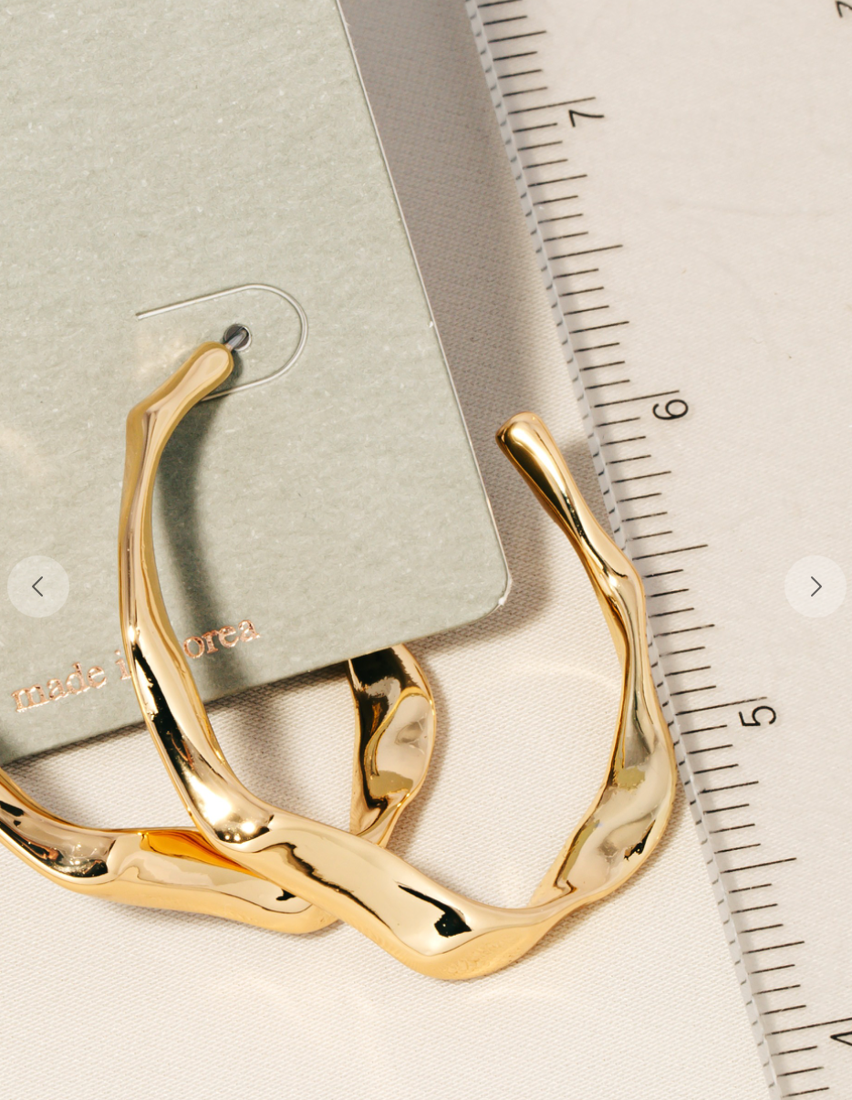 Hammered Warped Hoop Earrings