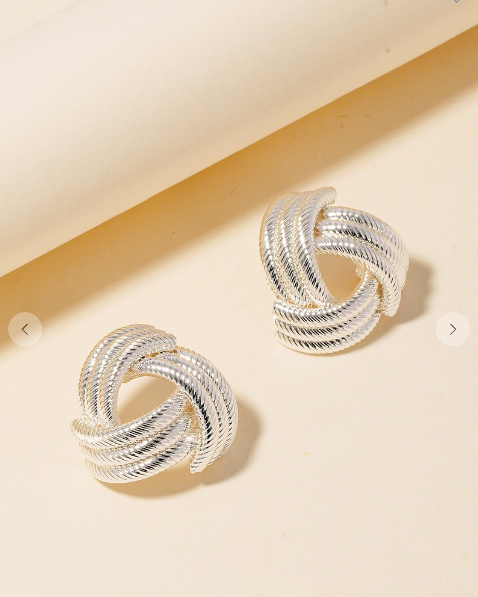 Textured Knot Stud Earrings