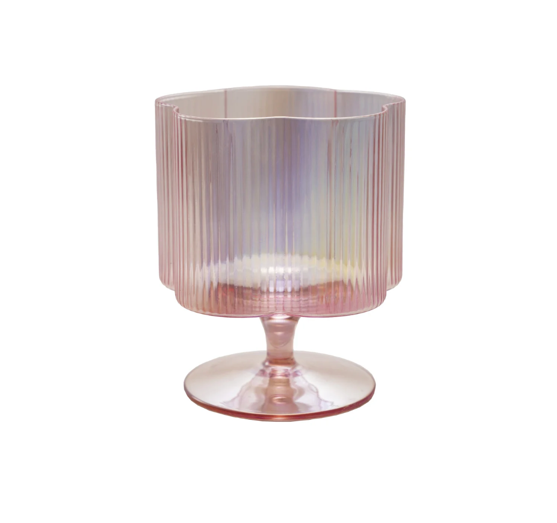 12 oz. Pleated Flower Shaped Wine Glass