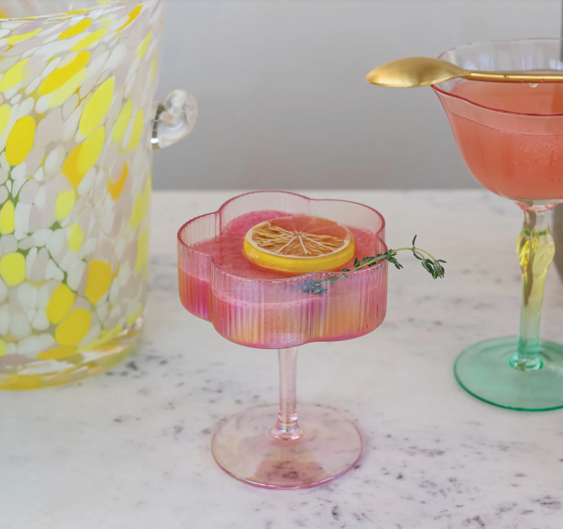 6 oz. Pleated Flower Coupe Glass
