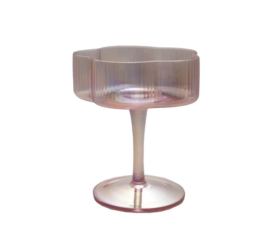 6 oz. Pleated Flower Coupe Glass