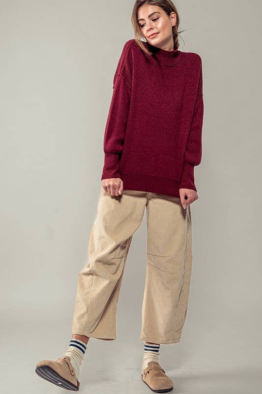 Valley Ribbed Knit Mock Neck Sweater