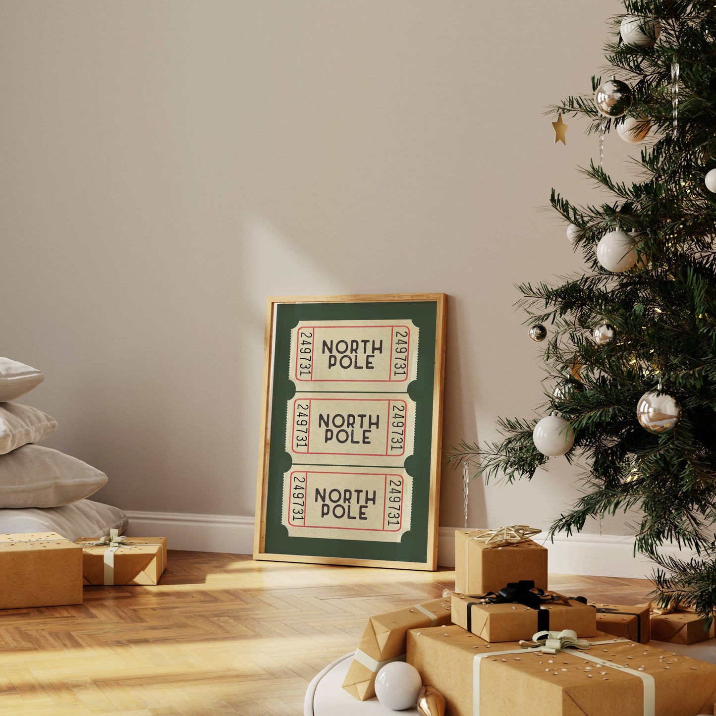 North Pole Ticket Art