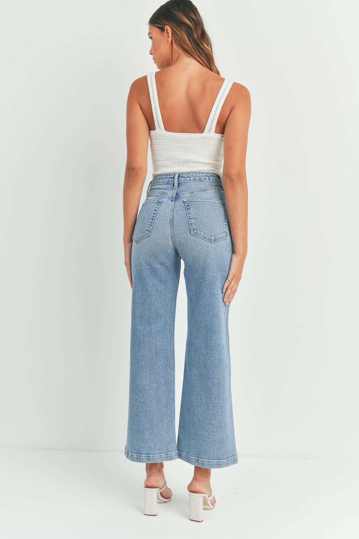 Patch Pocket Wide Leg Denim