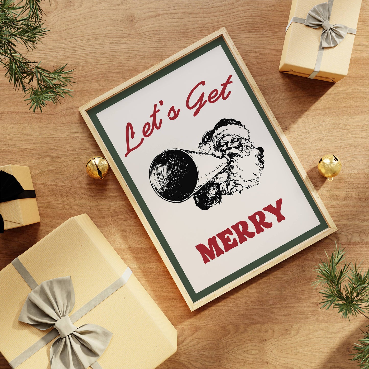 Let's Get Merry Santa | Christmas Art