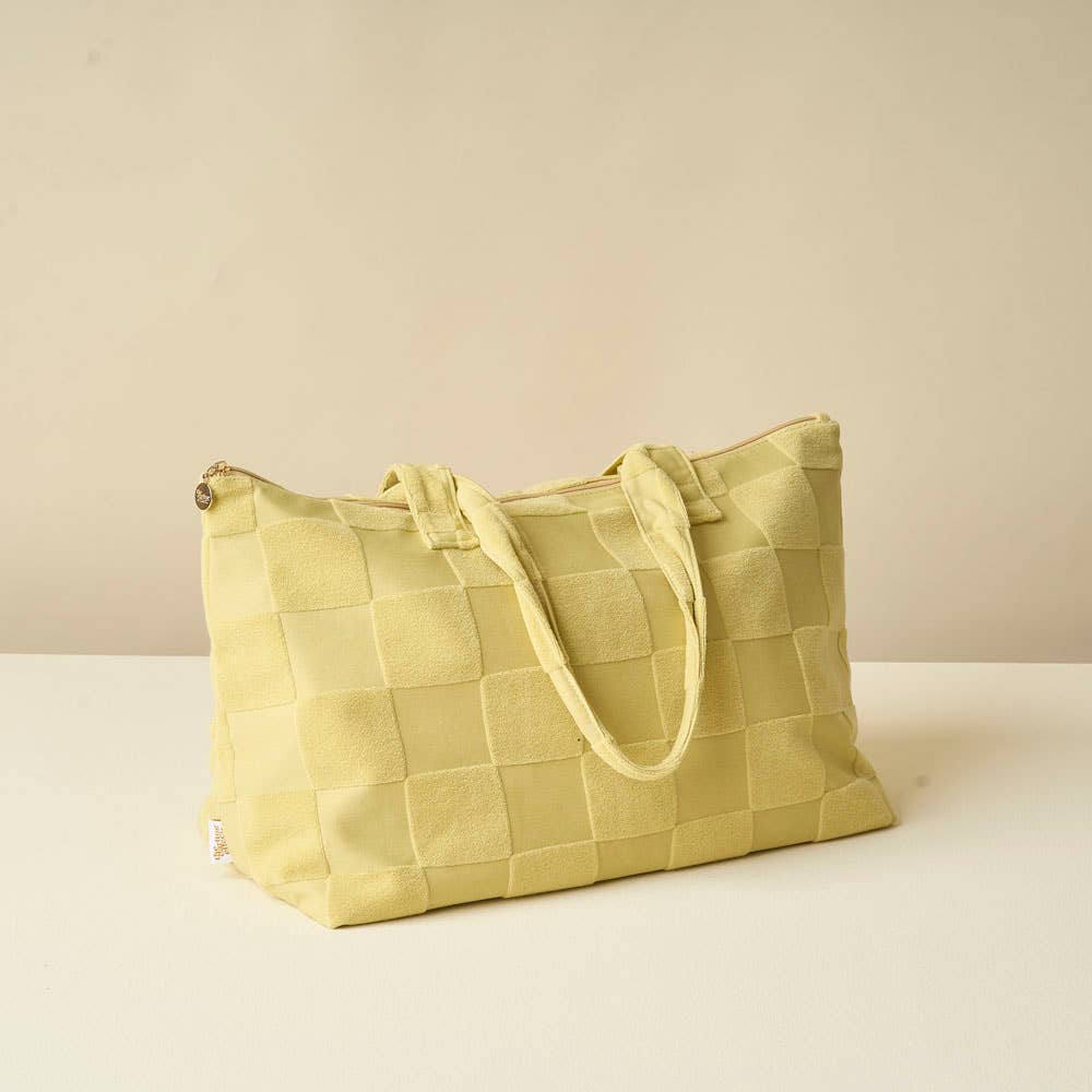 Green Check Tote Bag