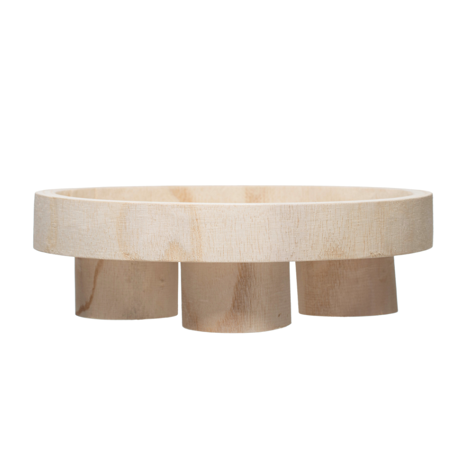 Decorative Wood Footed Tray