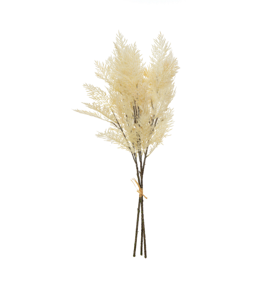 White Flocked Reed Plume
