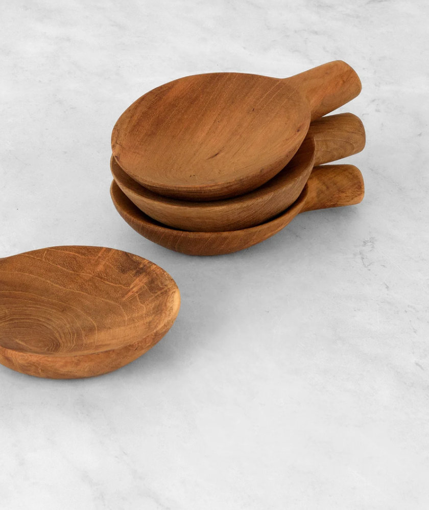 Small Teak Wood Tray Paddle