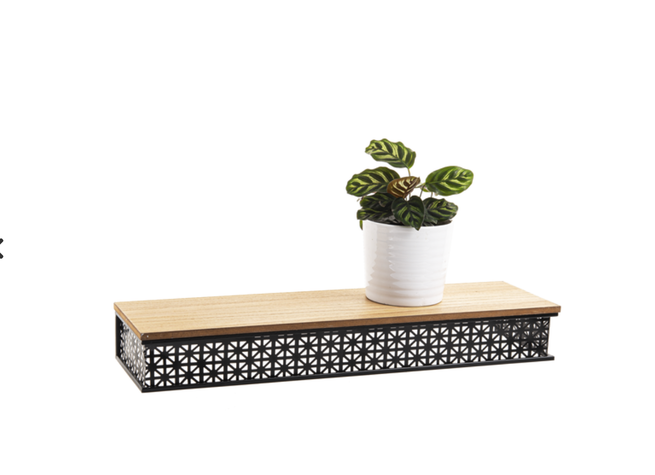 Large Black Medallion Wall Shelf