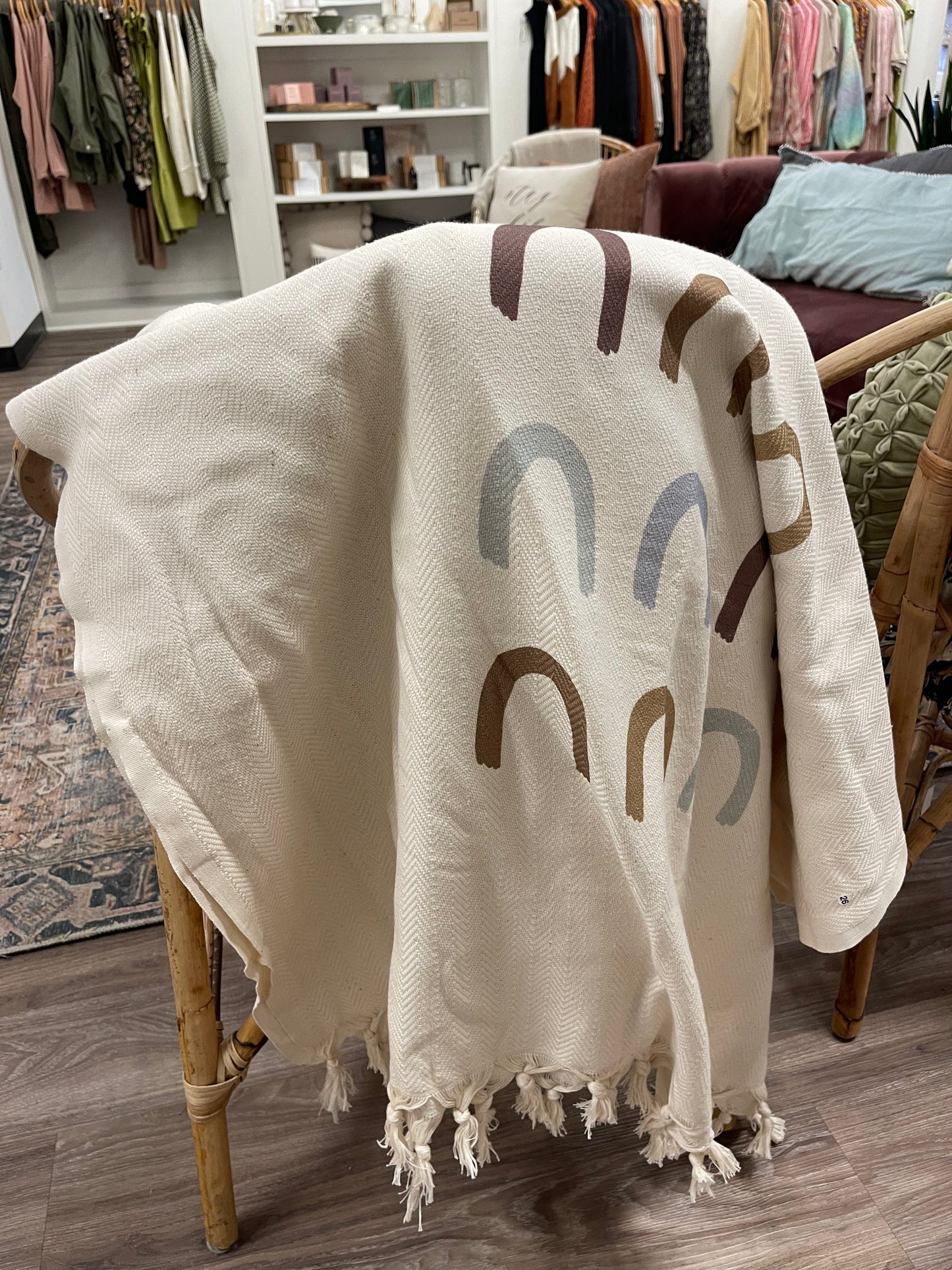 Neutral Rainbow Throw Blanket
