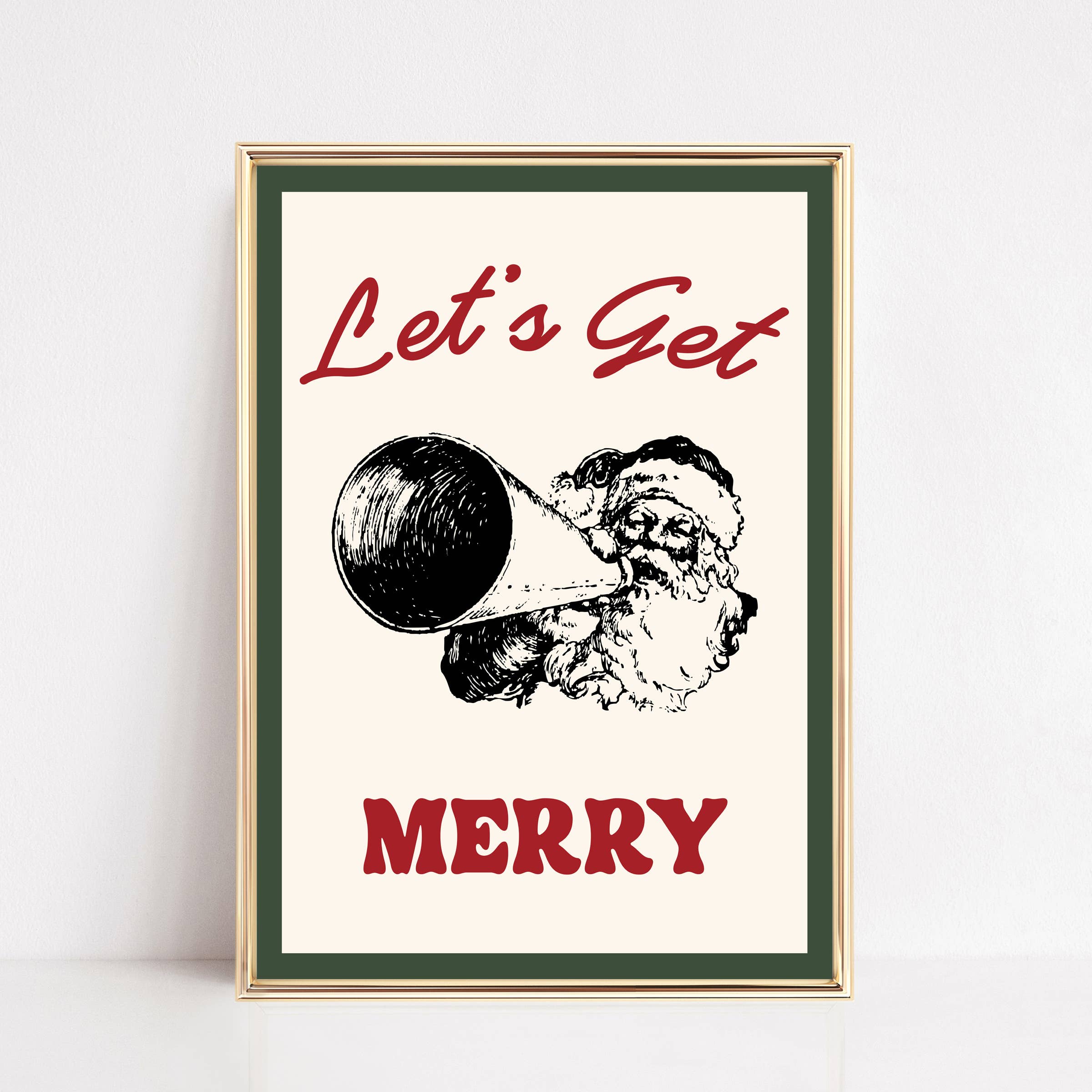 Let's Get Merry Santa | Christmas Art