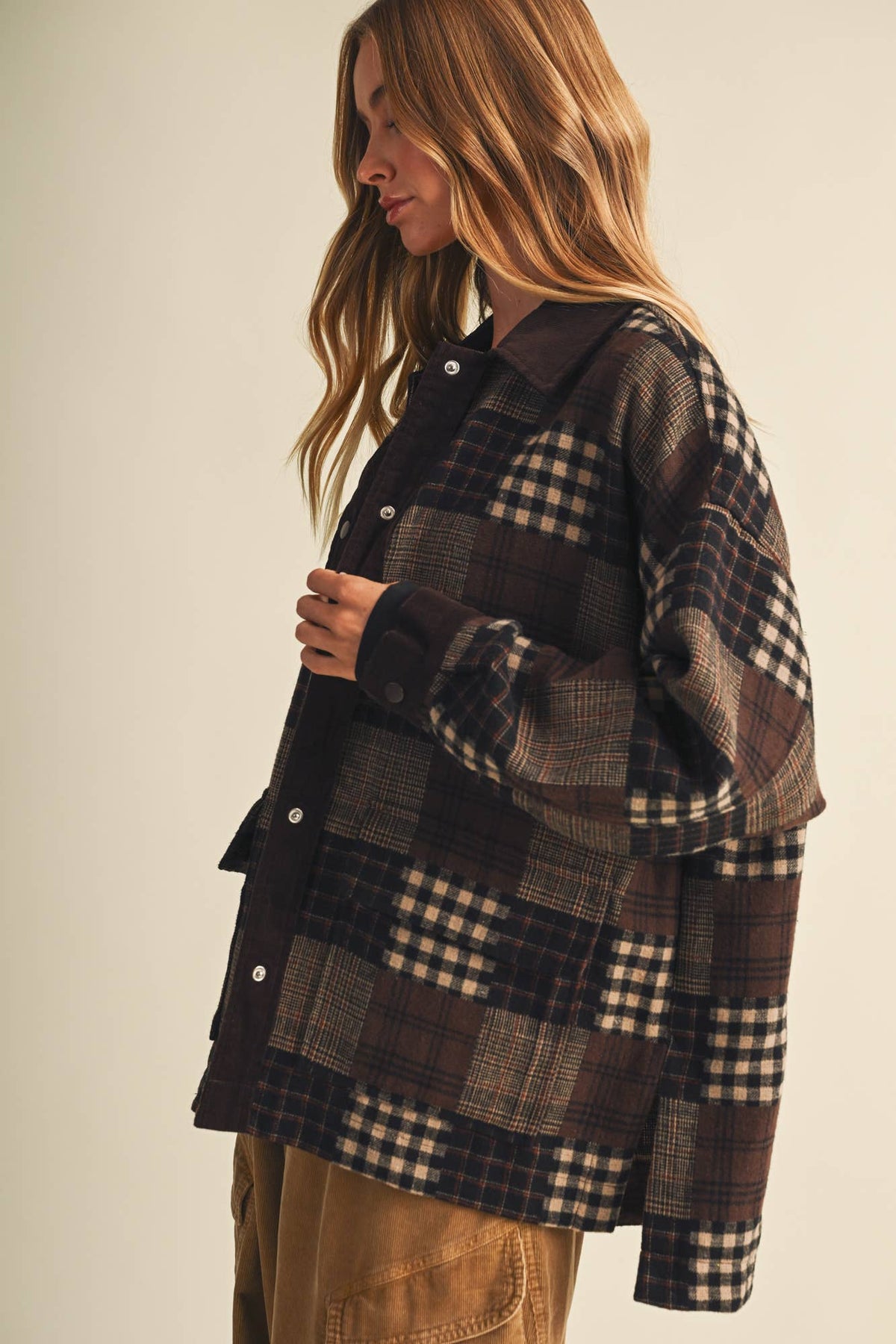 Corduroy-Trimmed Patchwork Jacket