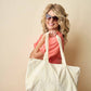 Cream Palm Tote Bag