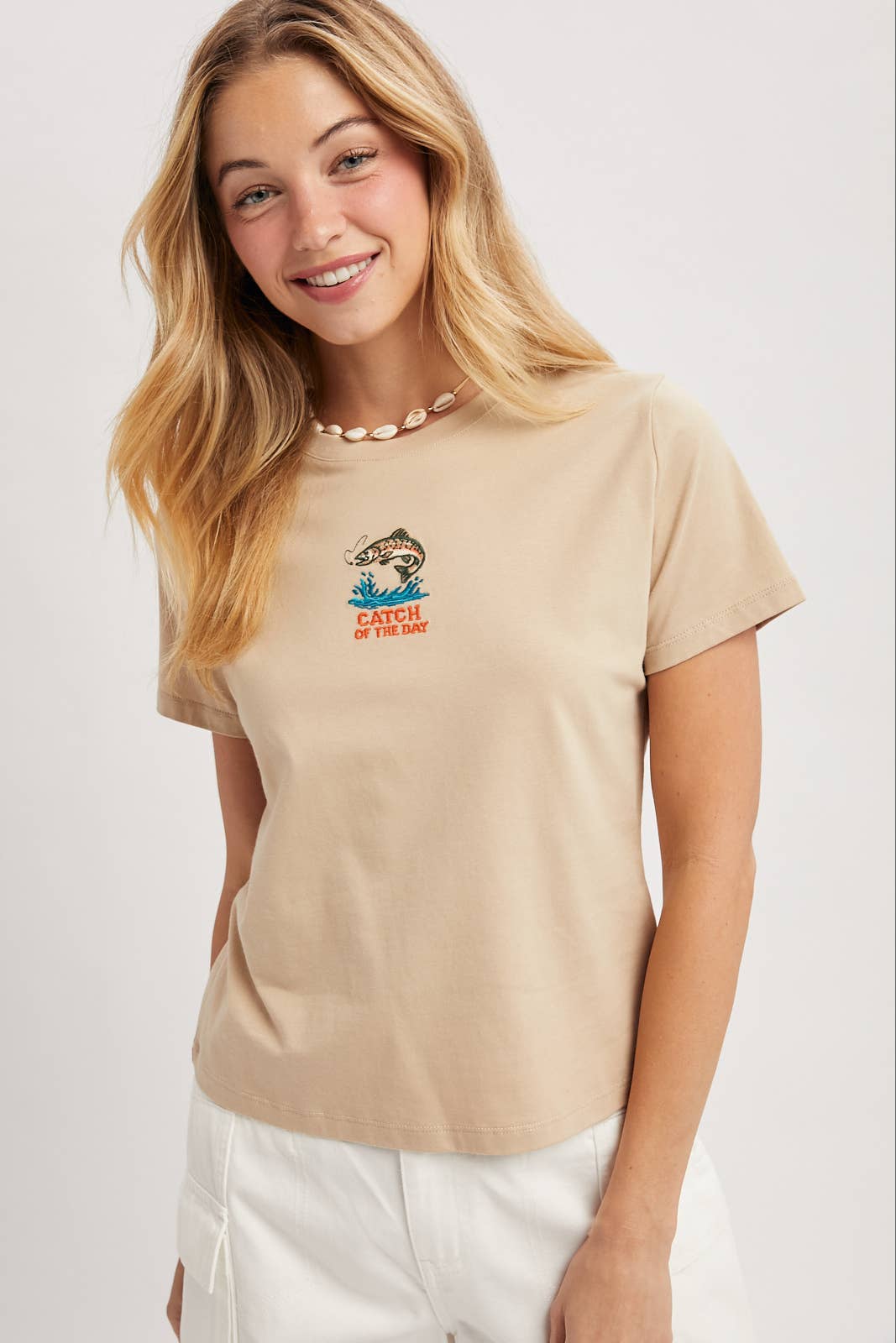 CATCH OF THE DAY EMBROIDERED TEE