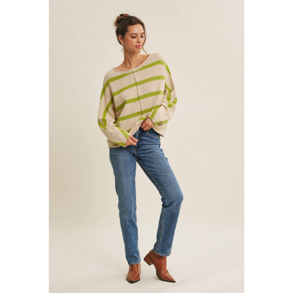 STRIPE SLOUCHY SWEATER