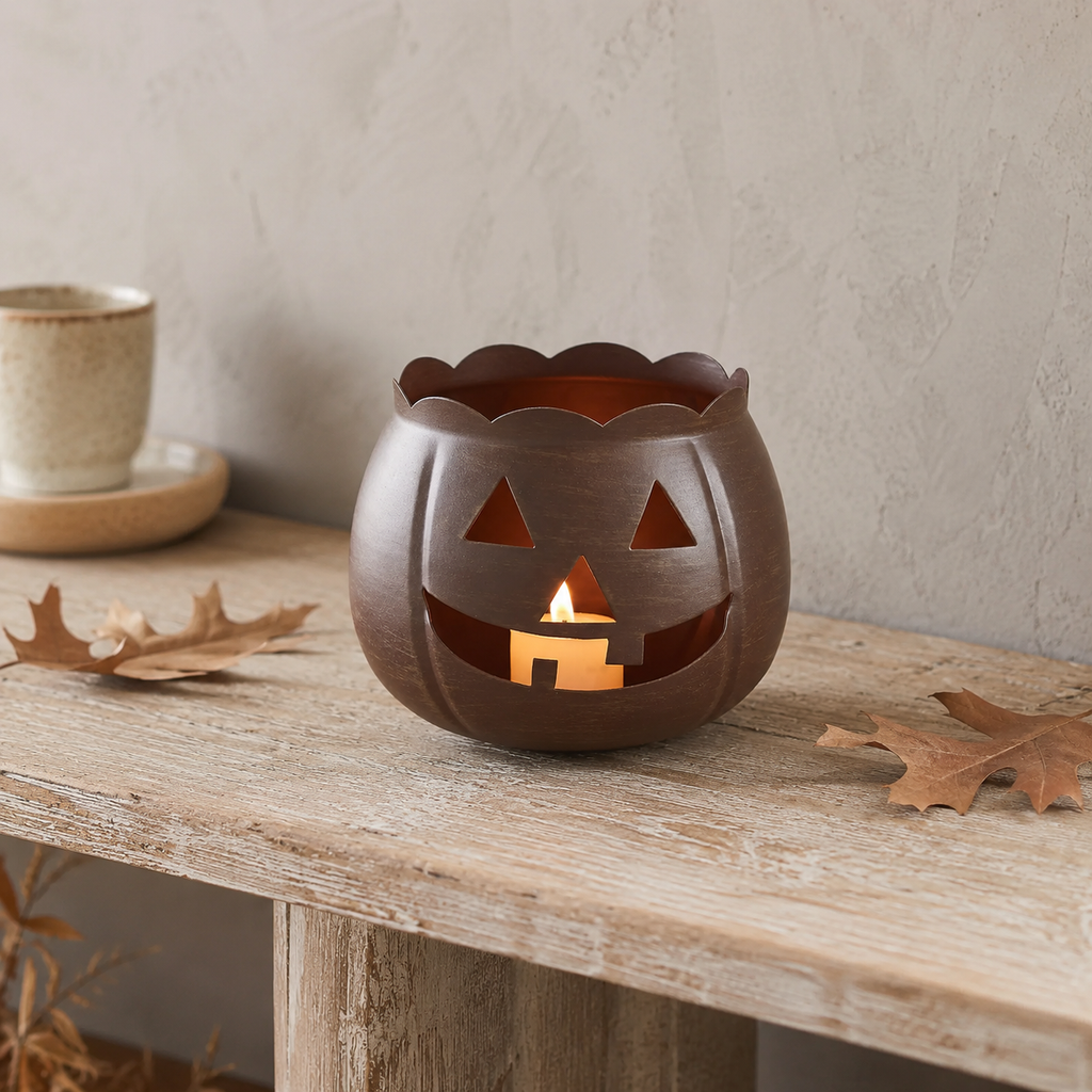 Bronze Metal Jack-O'-Lantern