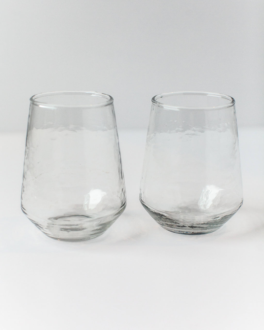 Handblown Hammered Glass Water Tumbler