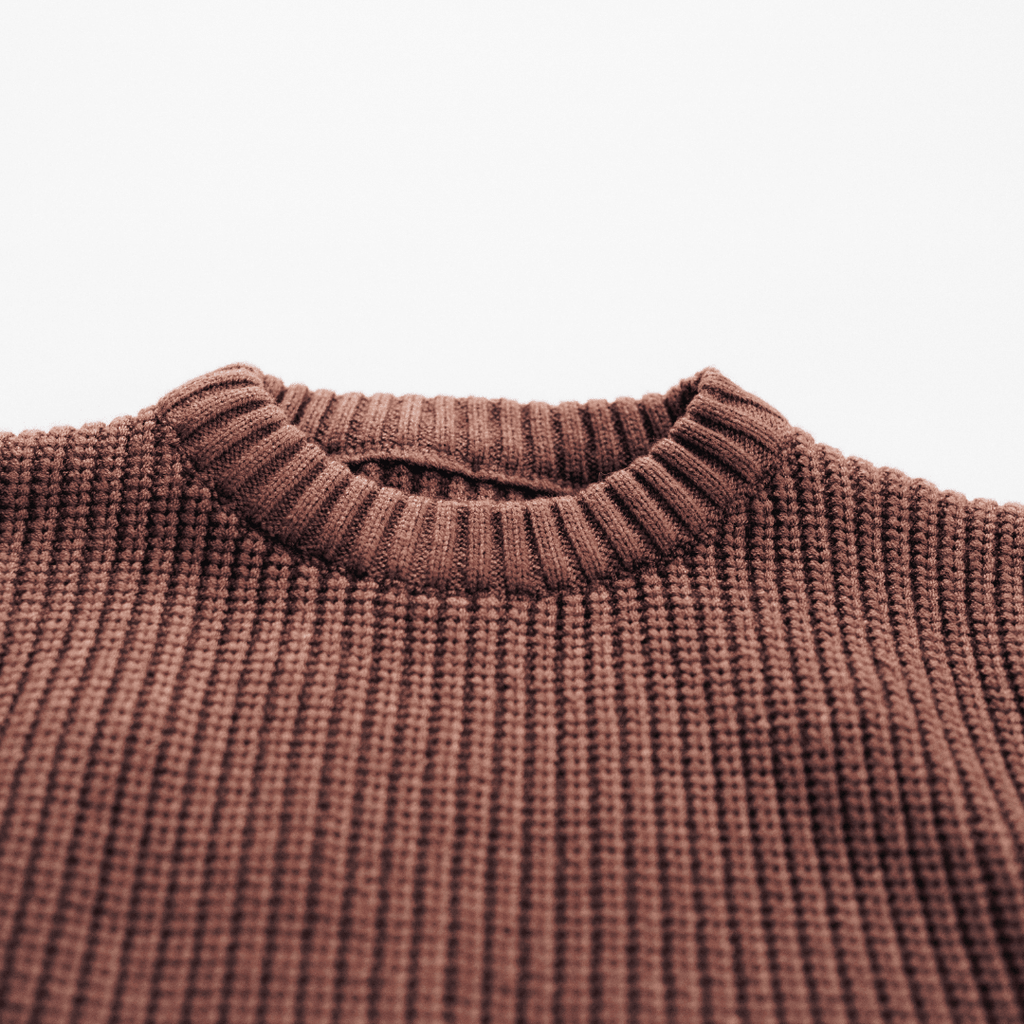 Brown Knit Pullover Sweater