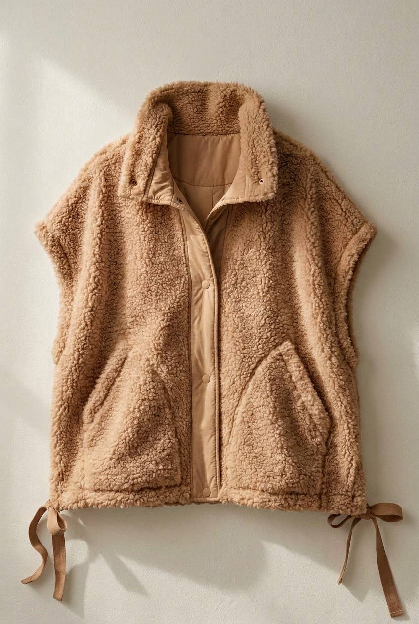 Oversized Sherpa Fleece Vest