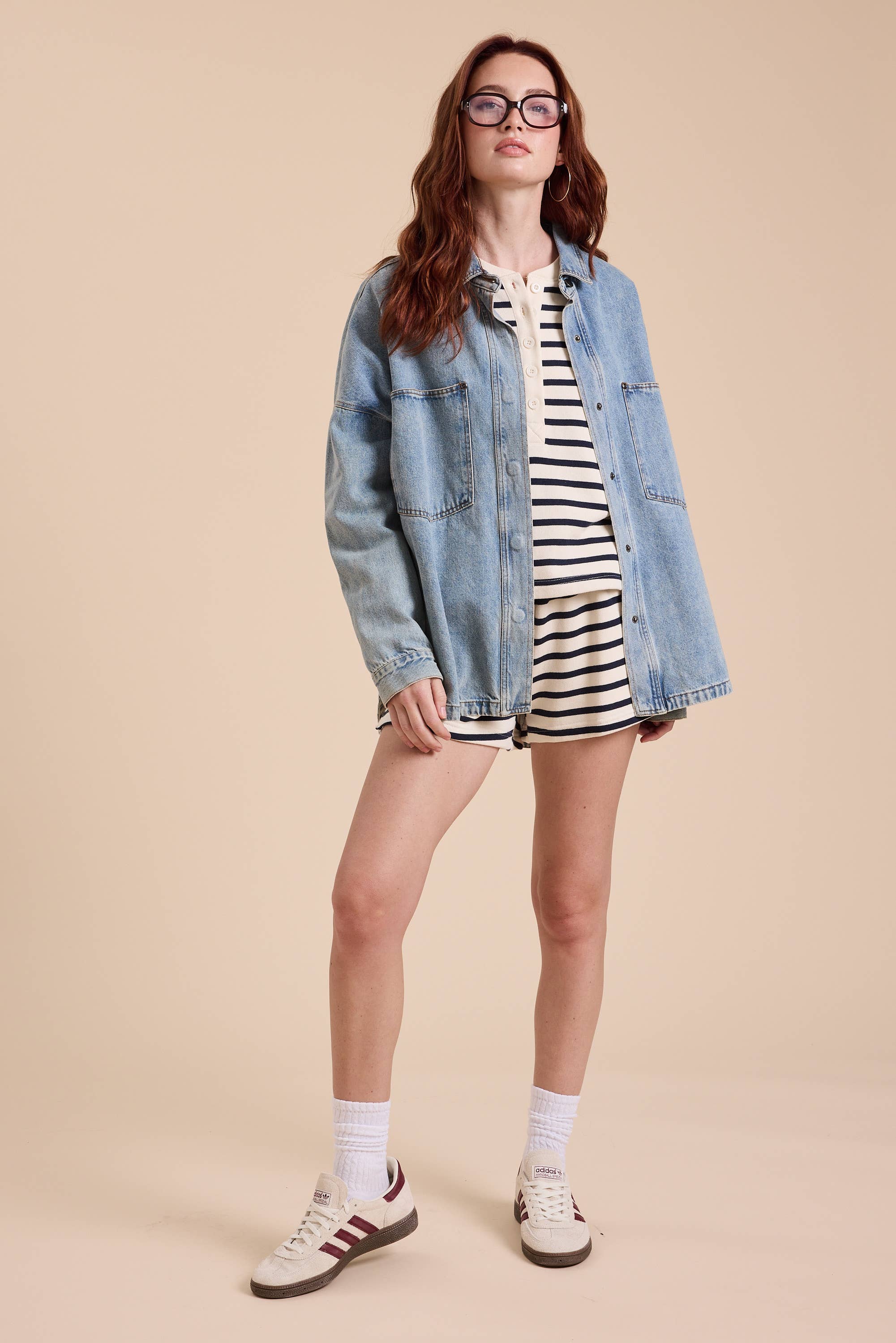 WASHED SNAP BUTTON DENIM JACKET