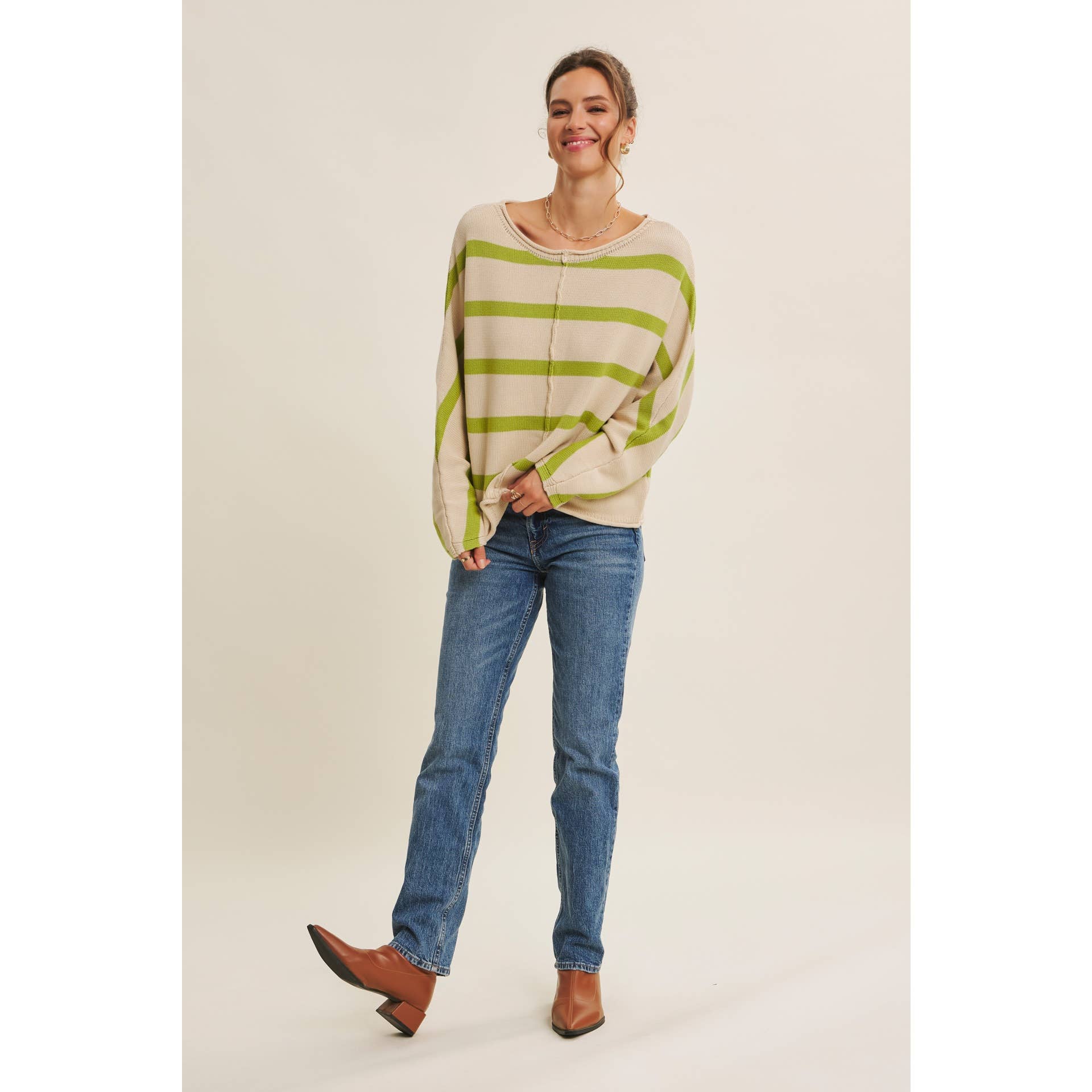 STRIPE SLOUCHY SWEATER