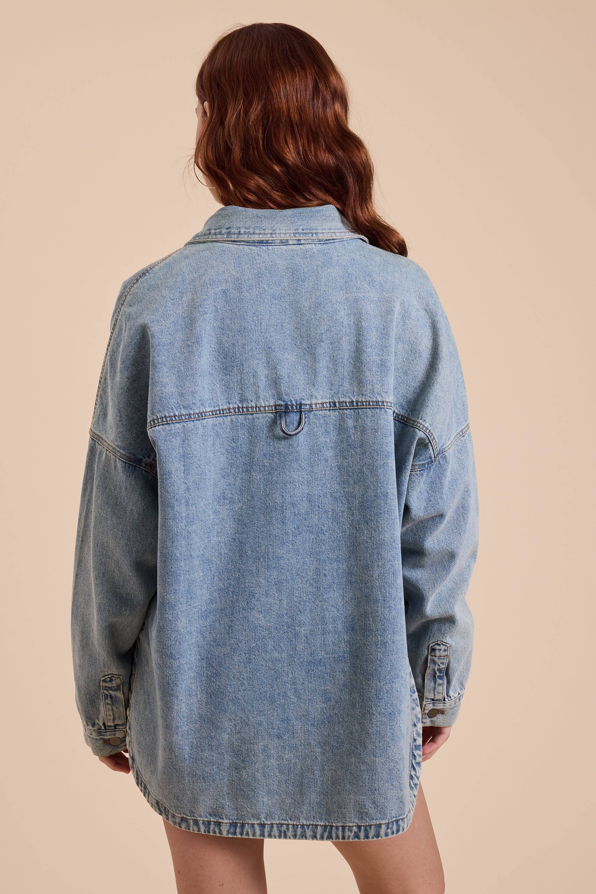 WASHED SNAP BUTTON DENIM JACKET