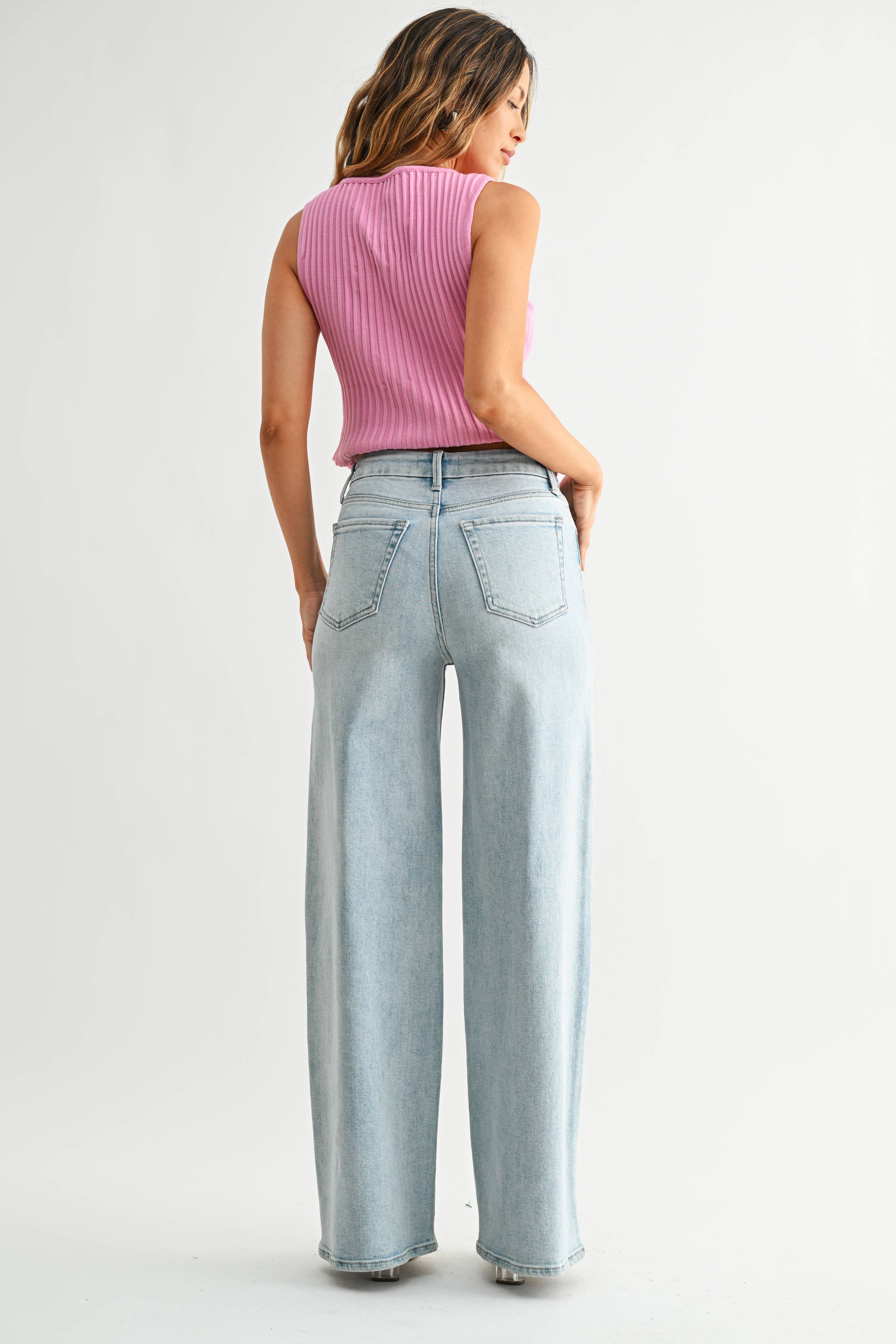 High Rise Palazzo Denim