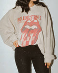 Rolling Stones Zip Code Sand Thrifted Graphic Sweatshirt