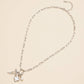 Gold Dipped Necklace with Clover&Pearl