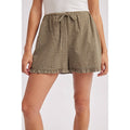 PLAID RUFFLE HEM SHORTS