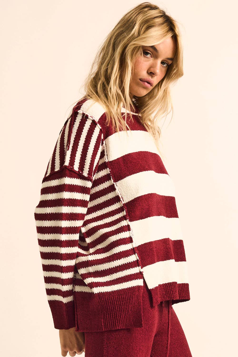 Deep Sea Contrast Knit Sweater