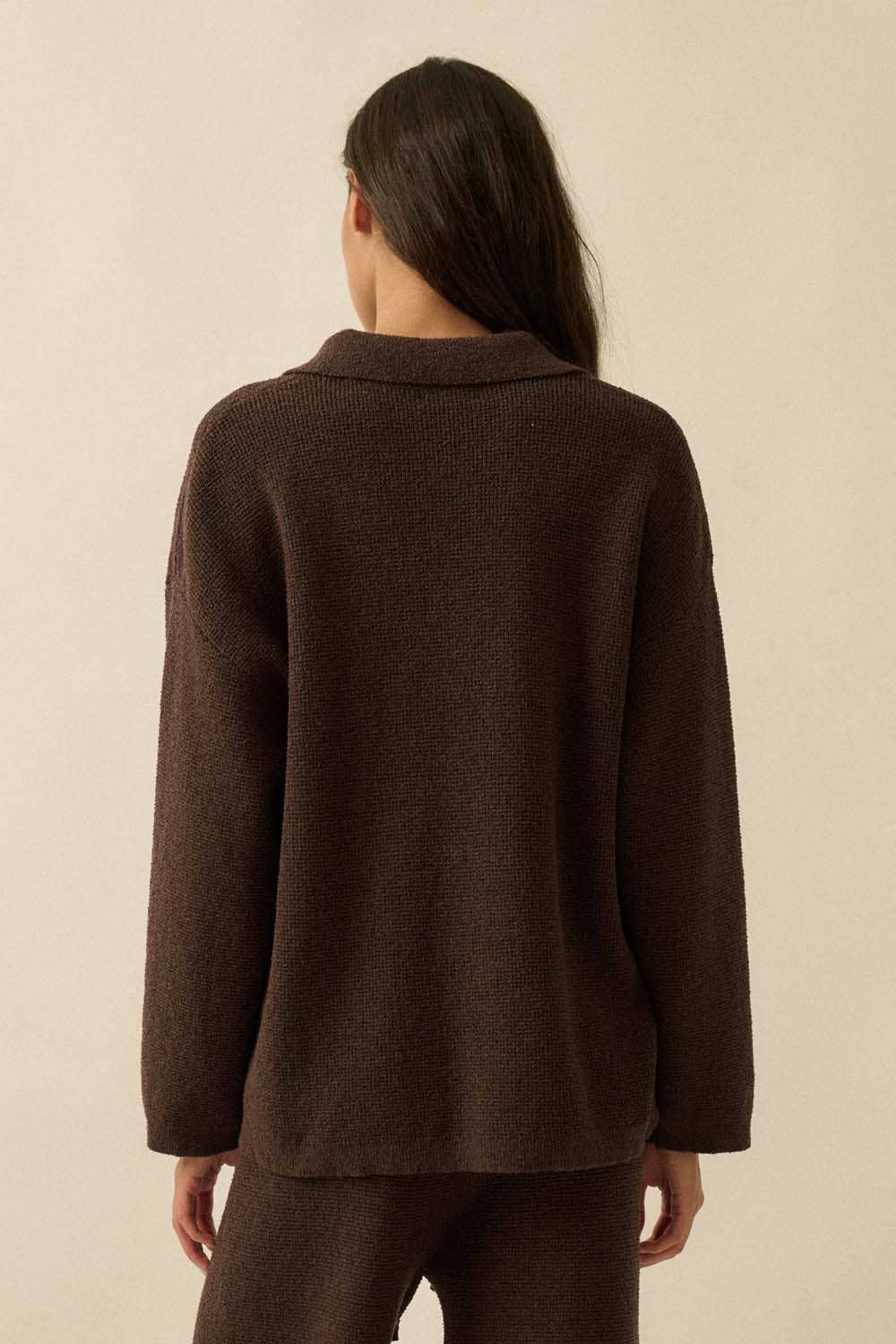 Knit Collared Polo Sweater
