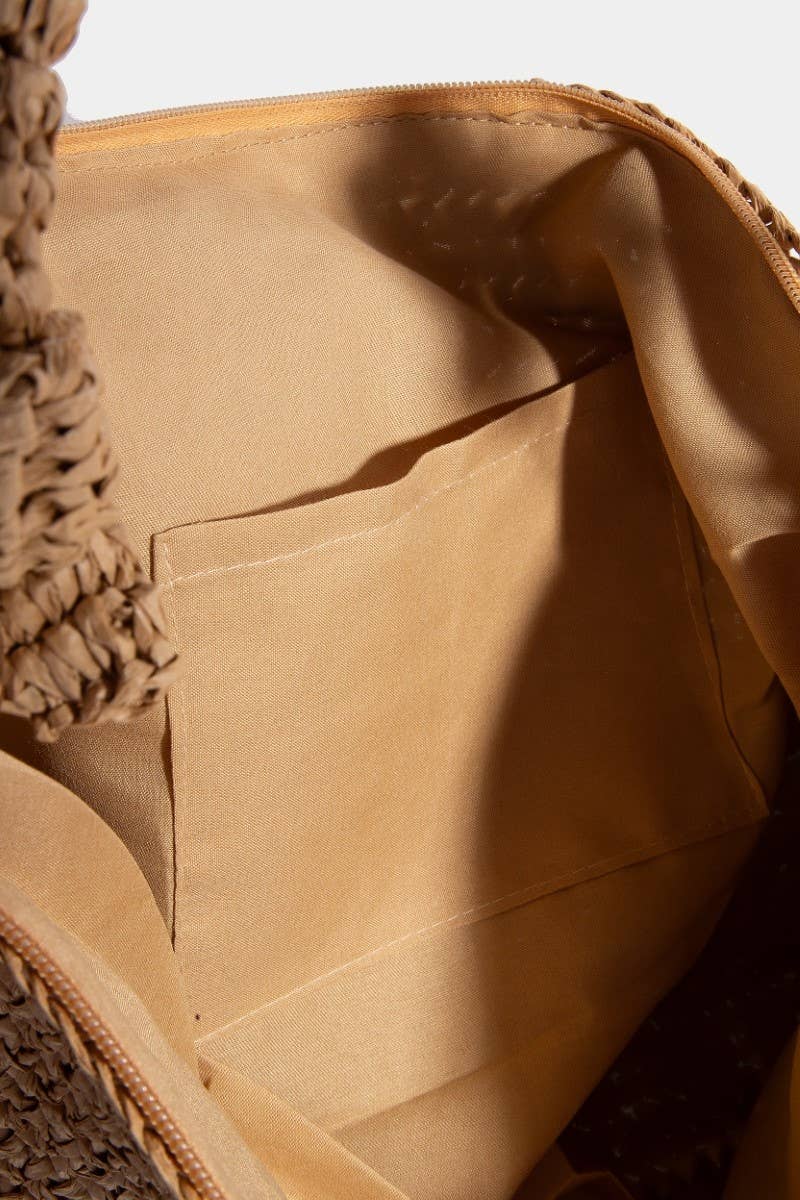 Braided Rectangular Straw Hand Bag