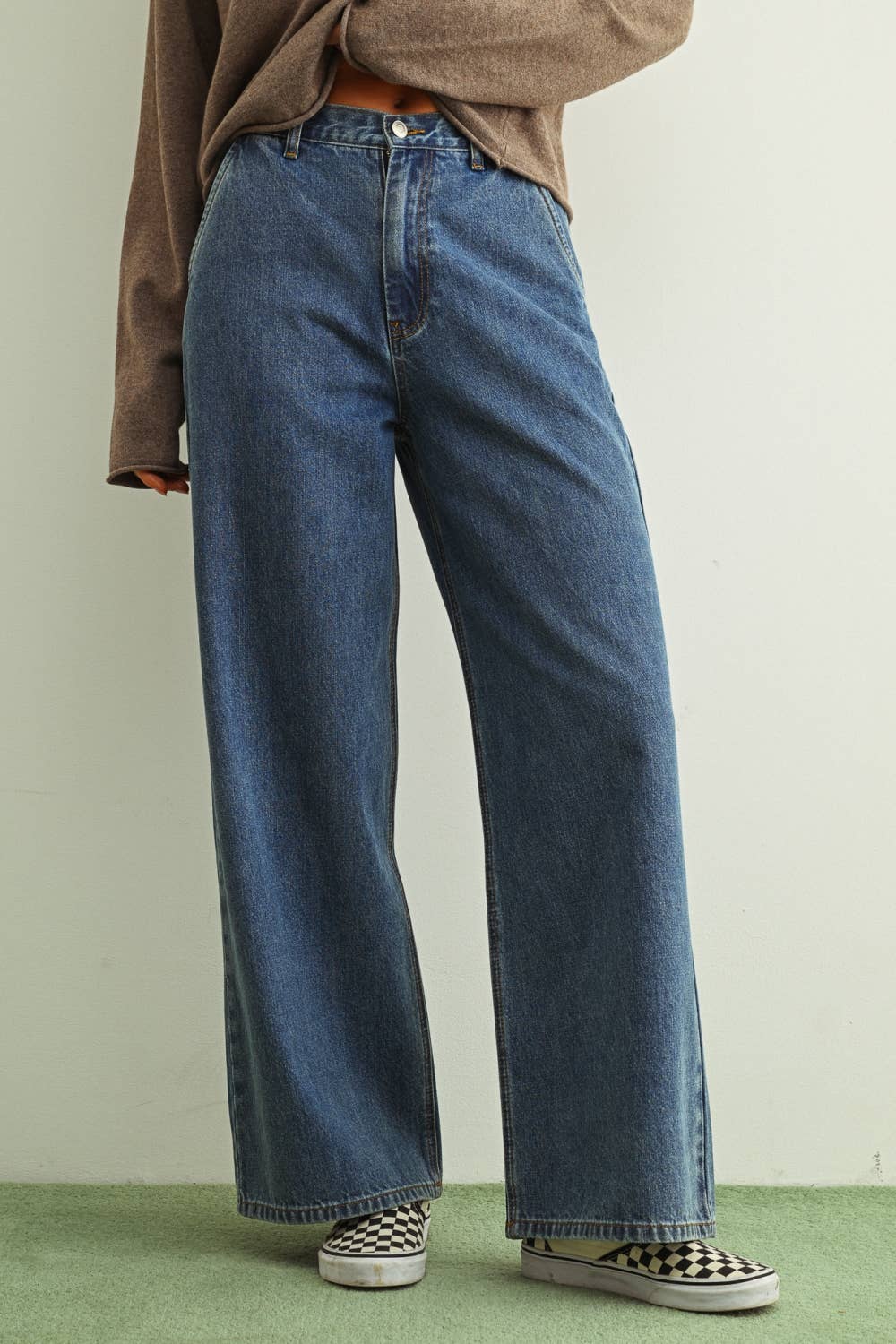 WIDE LEG SOFT DENIM PANTS