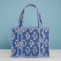 Blue Quilted Floral Tote