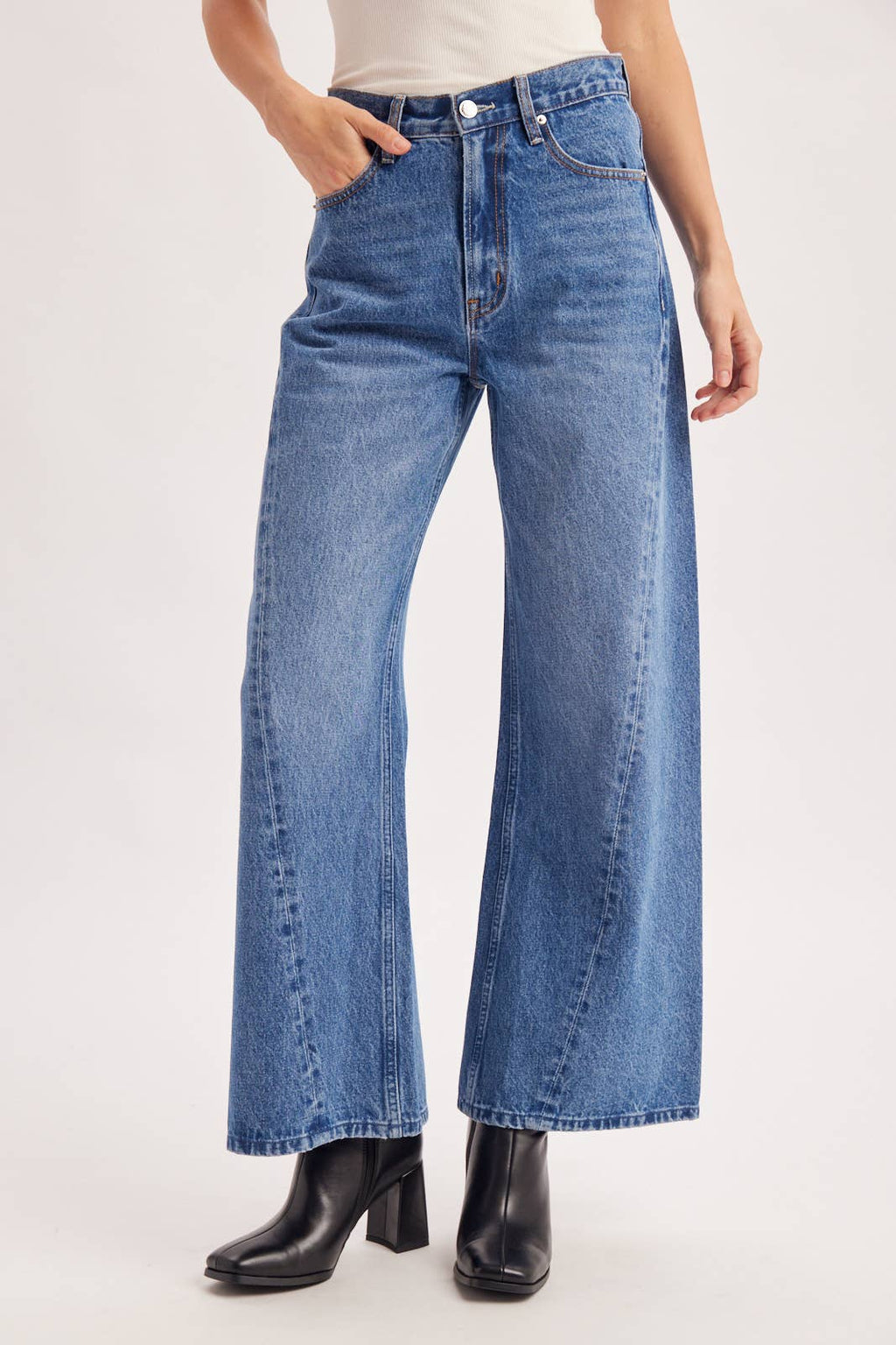VINTAGE SEAM WIDE LEG DENIM