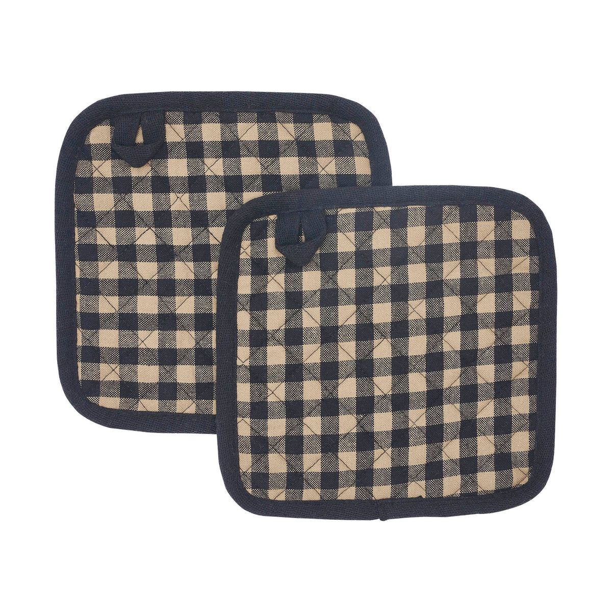 Black Check Pot Holder - Set of 2